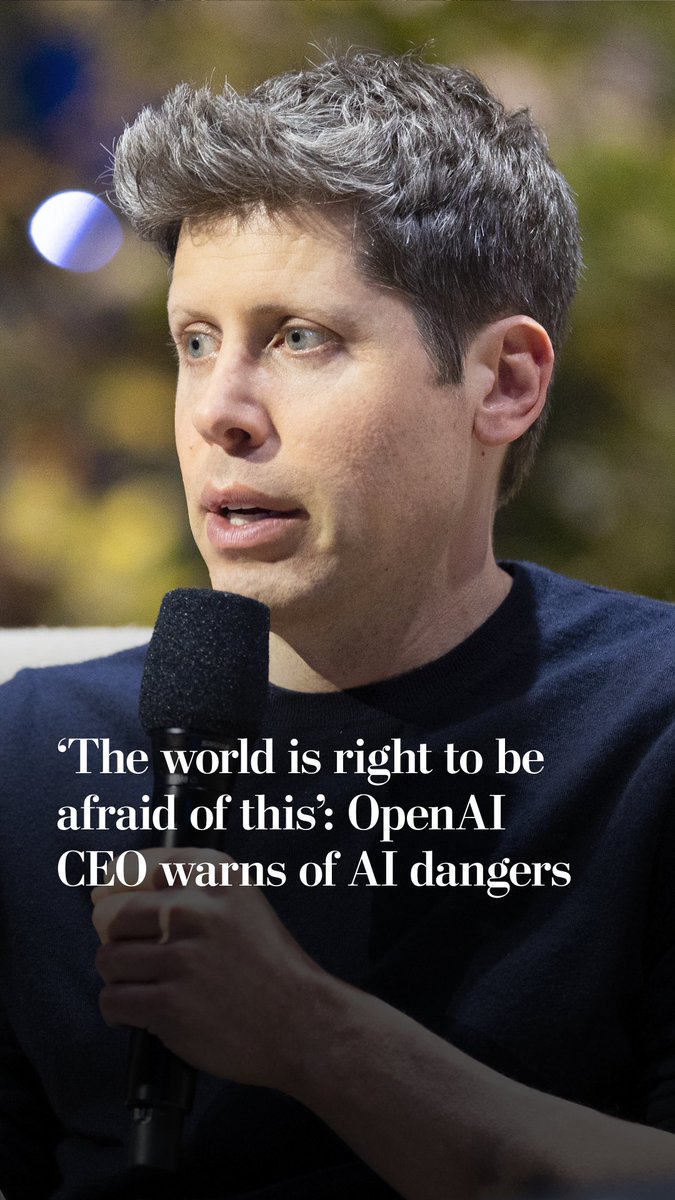 OpenAI chief executive Sam Altman said that the world is “right to be afraid” about rapidly advancing artificial intelligence, but that industry leaders should be trusted to ensure it is developed safely.