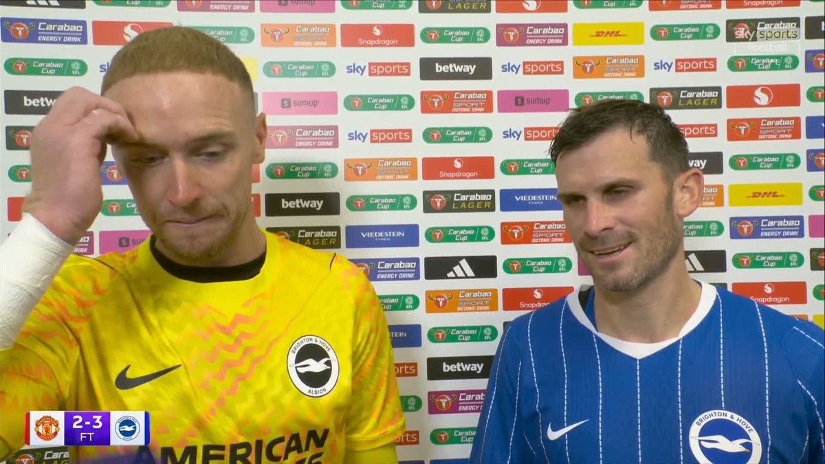 "We always have to climb a mountain, but today we did it!" 😤 Jason Steele and Pascal Gross on their incredible comeback win over Man Utd 👏