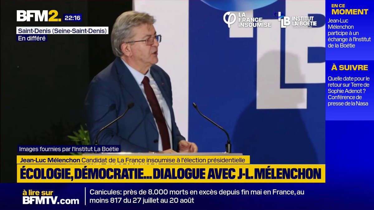 💬 "Quand il y a des situations de catastrophe sociale, alors il faut qu'on puisse suspendre un certain nombre de libertés. Quelle liberté? Celle de fixer les prix" Jean-Luc Mélenchon, candidat LFI à la présidentielle, veut "bloquer les prix" en cas "d'urgence sociale" #BFM2