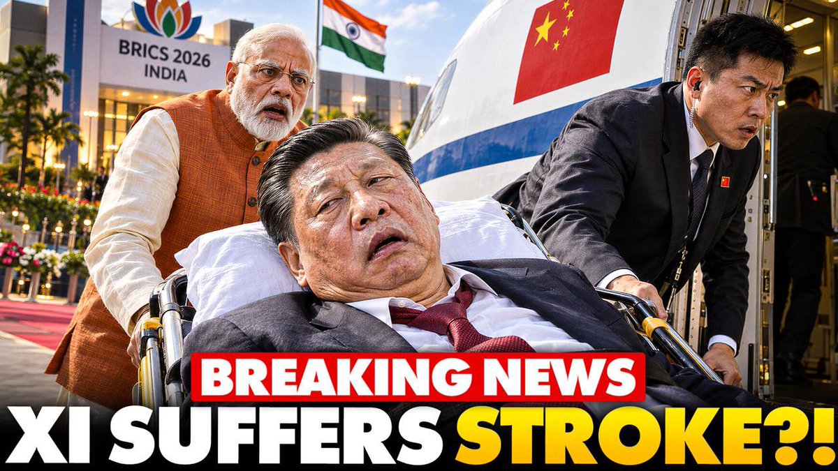 Xi Jinping Just Suffered An Apparent Health Emergency During The BRICS Summit. Rumors are flying that it was a stroke. Footage shows a frozen left arm, a strange walk off the plane, and Modi stopping mid-speech to ask if he was okay. He reportedly refused treatment on Indian soil and flew back to Beijing. President Xi is scheduled to come to the U.S. to meet with Trump next week. If this is true, the global order could soon change forever.