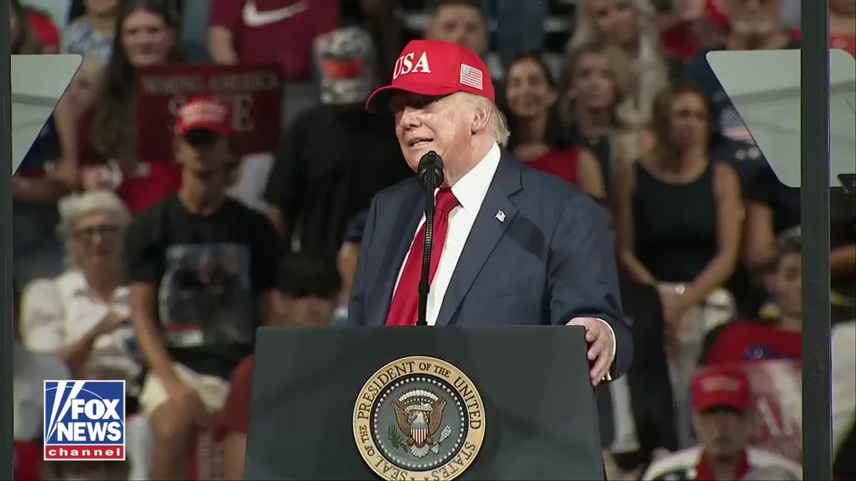"And remember, if the Republicans win the House and Senate ... Every adult in America will get $5,000." President Trump repeats his proposed "Trump dividend" during remarks in Gastonia, North Carolina, saying the payment would go to adult Americans if Republicans win the House and Senate in November. Trump says tariff revenue would help fund the plan.