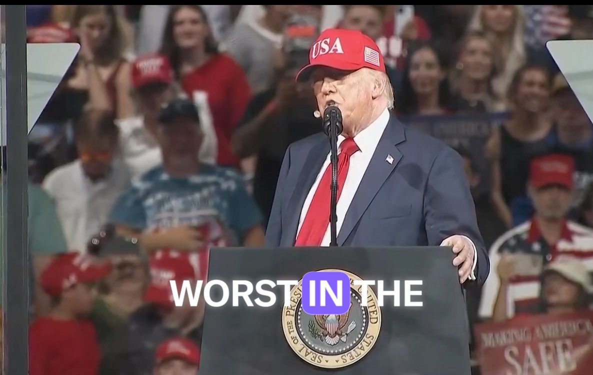 Things aren’t going great in North Carolina for Trump. He just told the crowd in North Carolina that North Carolina is one of the most violent and worst states in the nation. This was right before he bragged about his high IQ.