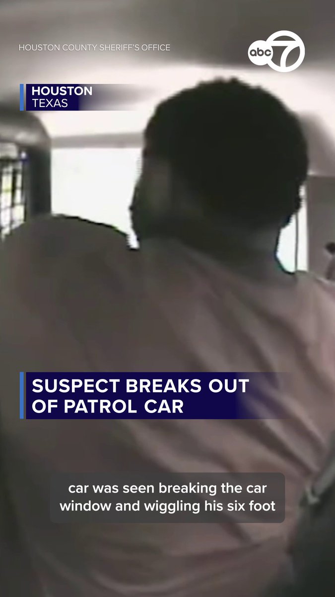 Caught on camera: Video shows a handcuffed suspect in Houston breaking a patrol car window and wriggling his 6-foot-7, nearly 300-pound body through the opening. Authorities quickly caught up with him, and he now faces additional charges.