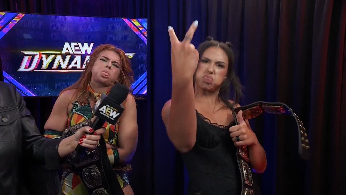 "If it ain't nailed down, it's going down your throat or up your ass!" A short and simple message from the AEW Women's World Tag Team Champions, The Brawling Birds, to Divine Dominion after what happened tonight! Watch #AEWDynamite LIVE on TBS & HBO Max