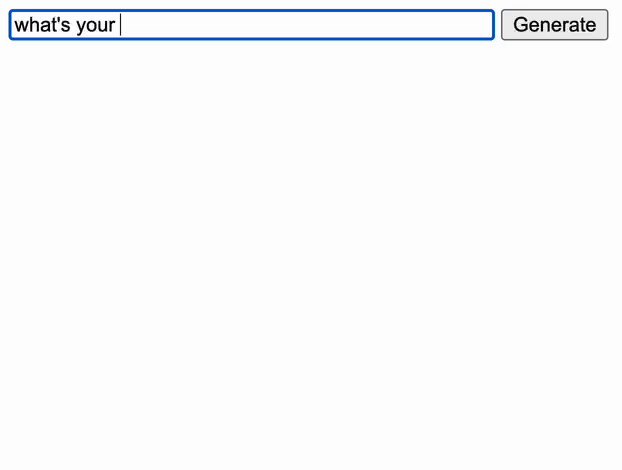 "jev can't generate text" But jev has a lot to say! I gave him a couple hundred common english words to choose from + punctuation
