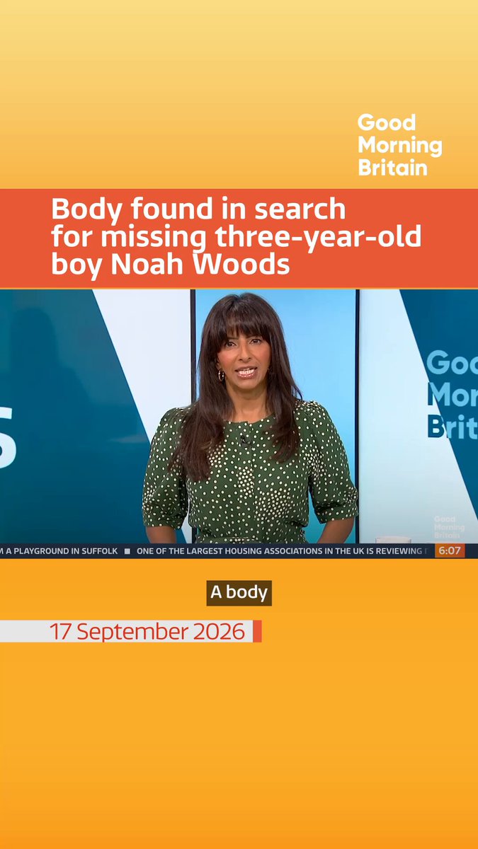 Police have found a body in the search for a missing three-year-old boy, whose disappearance sparked a huge community search effort. Noah Woods went missing at around 3pm on Tuesday in Brantham, Suffolk, when he became separated from a relative after visiting a park in Merriam Close. More than 1,000 people have joined the search effort in the 24 hours since, being organised into small patrols to comb the village, construction site and lake close to where he was last seen.