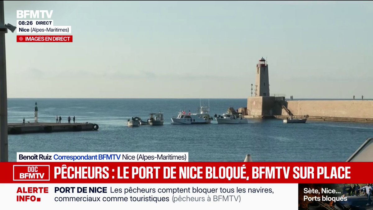 🔴🇫🇷 ALERTE INFO - Les pêcheurs bloquent l'entrée du port de Nice en protestation suite au prix élévé du carburant en France.