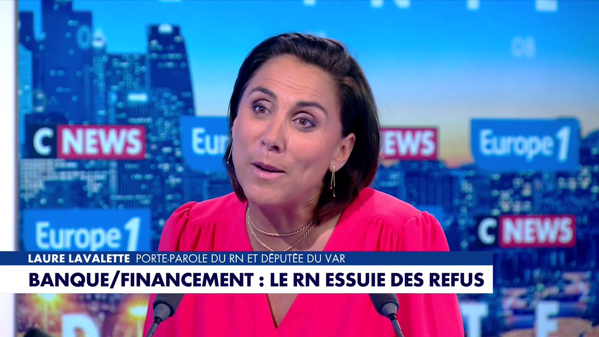 «C'est scandaleux que le premier parti de France ait du mal à trouver une banque», a estimé Laure Lavalette, porte-parole du RN et députée du Var, dans #LaGrandeInterview Toute l'info est à retrouver sur