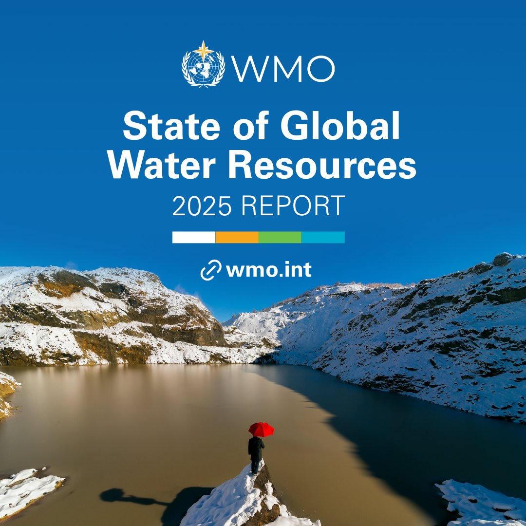 Rivers across the globe in 2025 had one of the driest years in more than 3 decades. The WMO Global #StateOfWater Report 2025 shows a continuation of the long-term decline in Earth’s freshwater storage and in glacier retreat. 🔴 OUT NOW: