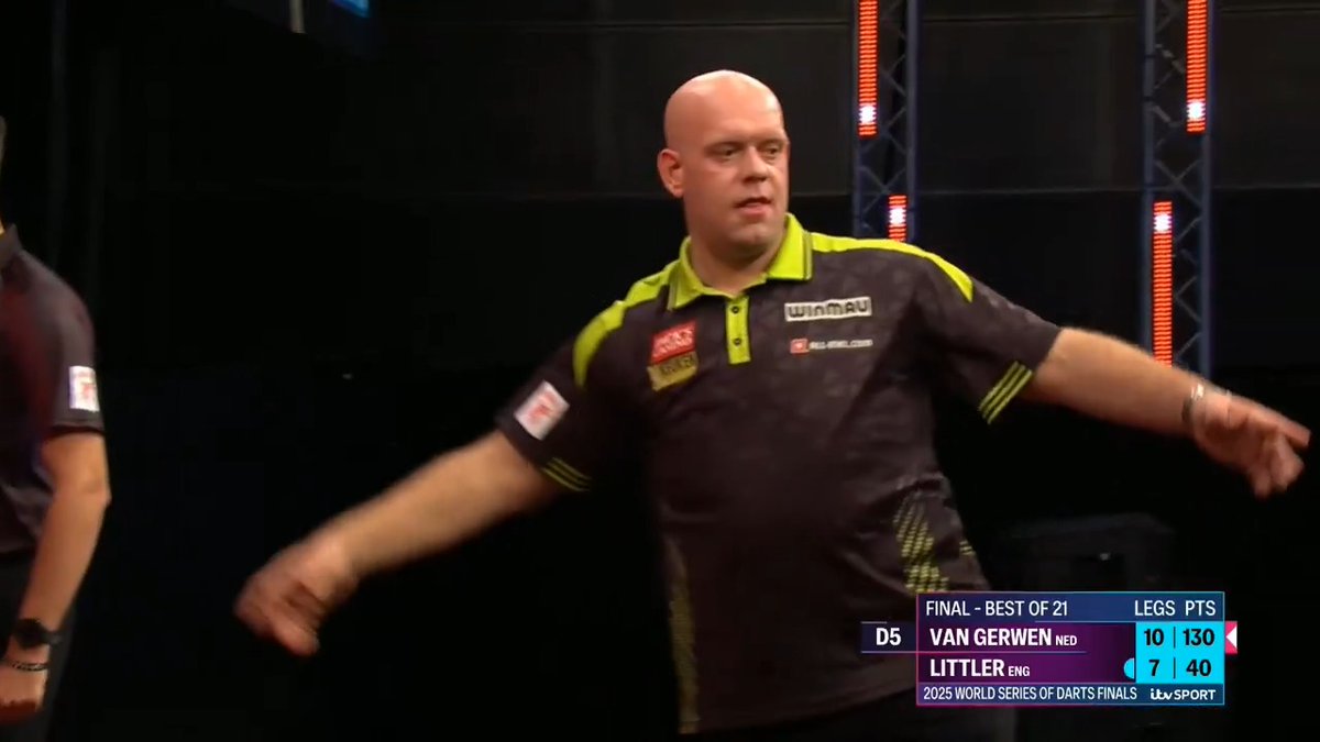 Michael van Gerwen's win over Luke Littler in last year's World Series of Darts Final... ๐ญ๐ Will the Dutchman go on to retain the title this year? ๐