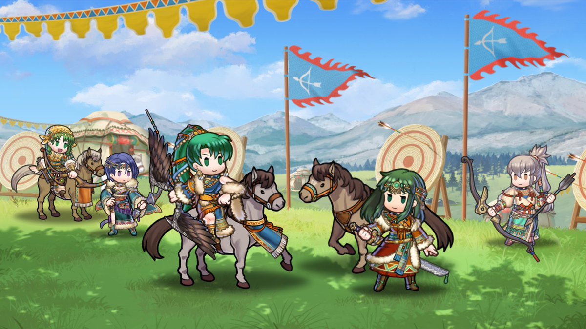 【映像公開】 草原で馬駆けを楽しむ、サカの民のリンさんとスーさん。 休憩中に様々な思い出や、想いを語り合います。 #FEヒーローズ #ファイアーエムブレム