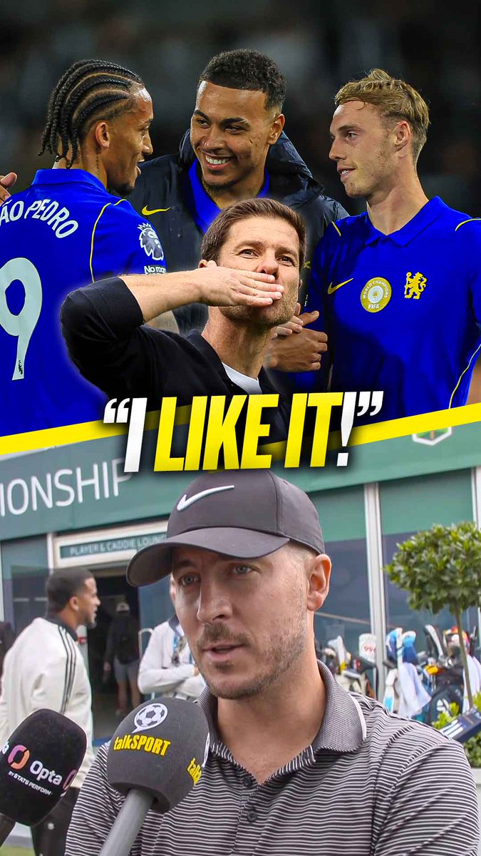 🙌 "I like to watch them!" 🔥 "The way they're playing reminds me of me, Willian and Diego Costa!" Eden Hazard is loving what he's seeing from #CFC under Xabi Alonso so far! 🤩👏