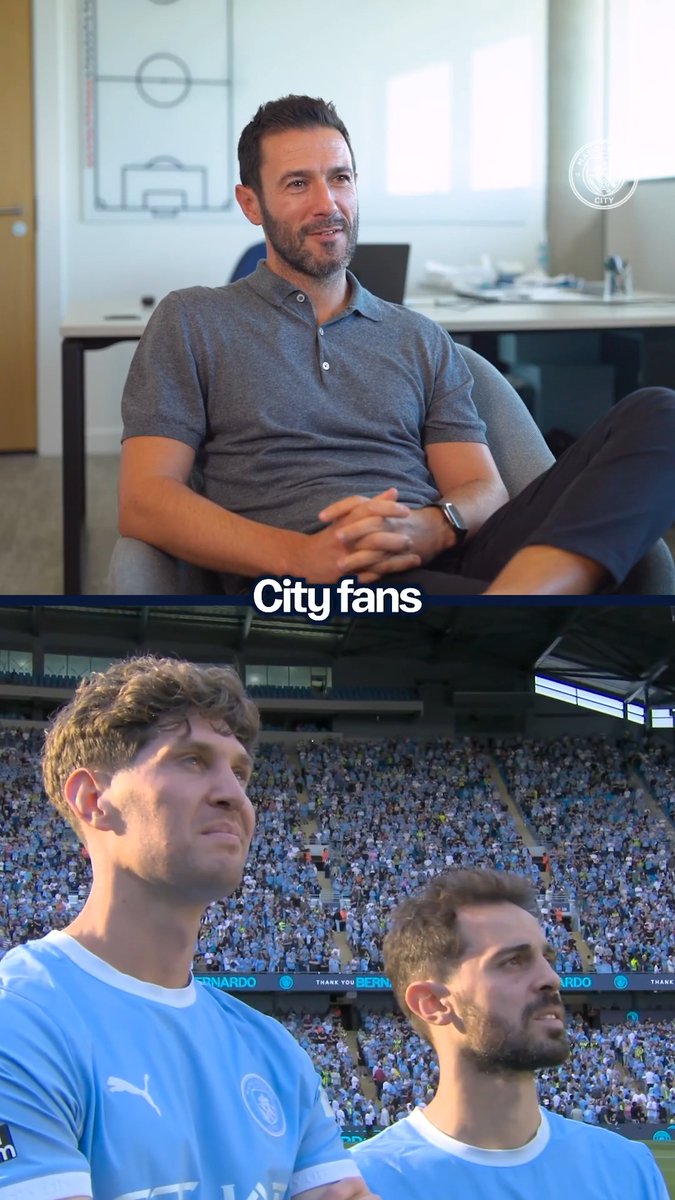 "Both said they have to go abroad because they cannot face Manchester City." ๐ฃ๏ธ Hugo Viana discusses the departures of legends Bernardo Silva and John Stones ๐ฉต Full interview ๐