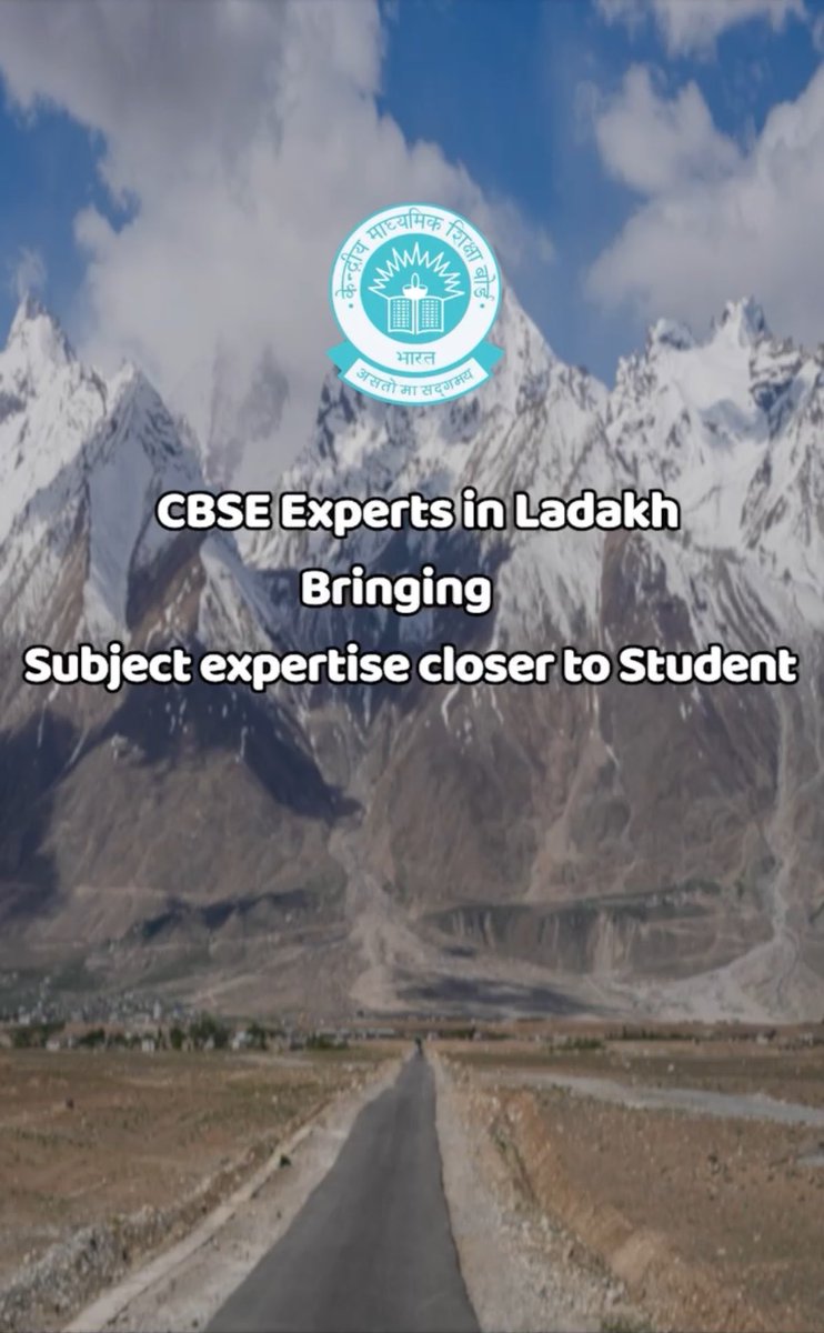 The CBSE has taken a step towards strengthening academic support for students in the UT of Ladakh. The month-long programme commenced from 14 September 2026. The CBSE experts are conducting subject-specific classes for students of Classes X and XII in Government schools across 10 locations in Ladakh, providing focused academic support, expert guidance and enriching learning experiences. #CBSE #Ladakh Ministry of Education Akashvani आकाशवाणी All India Radio News DD News PIB India PIB Education