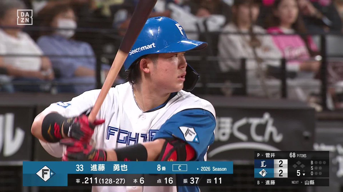 将来が楽しみすぎる 最近熱い男 進藤勇也 本日は勝ち越しホームラン! ⚾️日本ハム×西武 #lovefighters #だったらDAZN