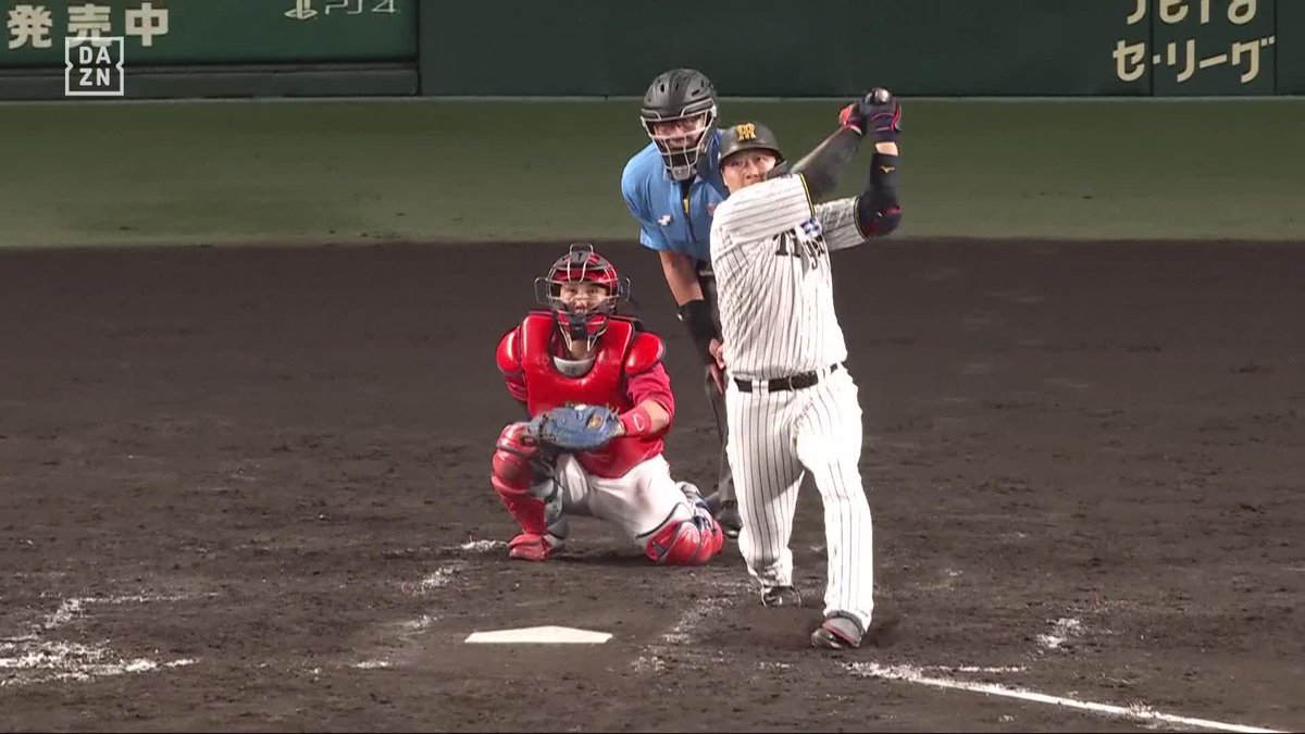 バックスクリーンへ飛び込んだ! 大山悠輔 完璧な一発! 第16号ソロホームラン! ⚾️阪神×広島 #阪神タイガース #だったらDAZN