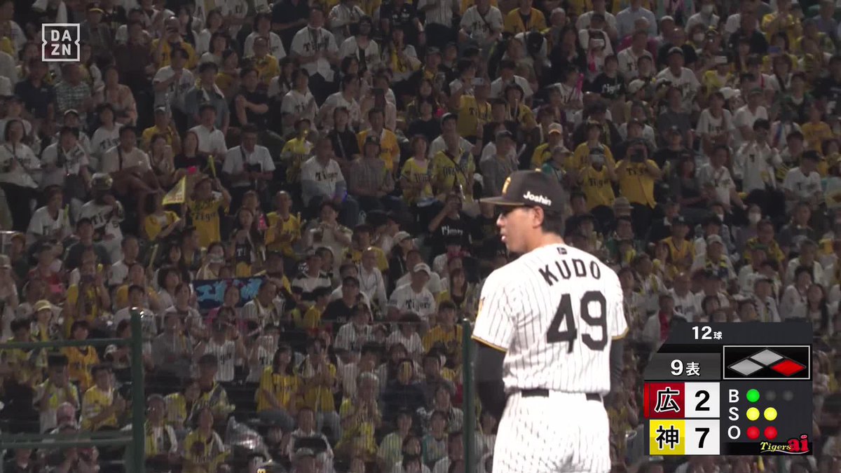 長いトンネルを抜けた 工藤泰成 最後はカットボール！ タイガース連敗ストップ！ マジックは13に！ ⚾️阪神×広島 #阪神タイガース #だったらDAZN