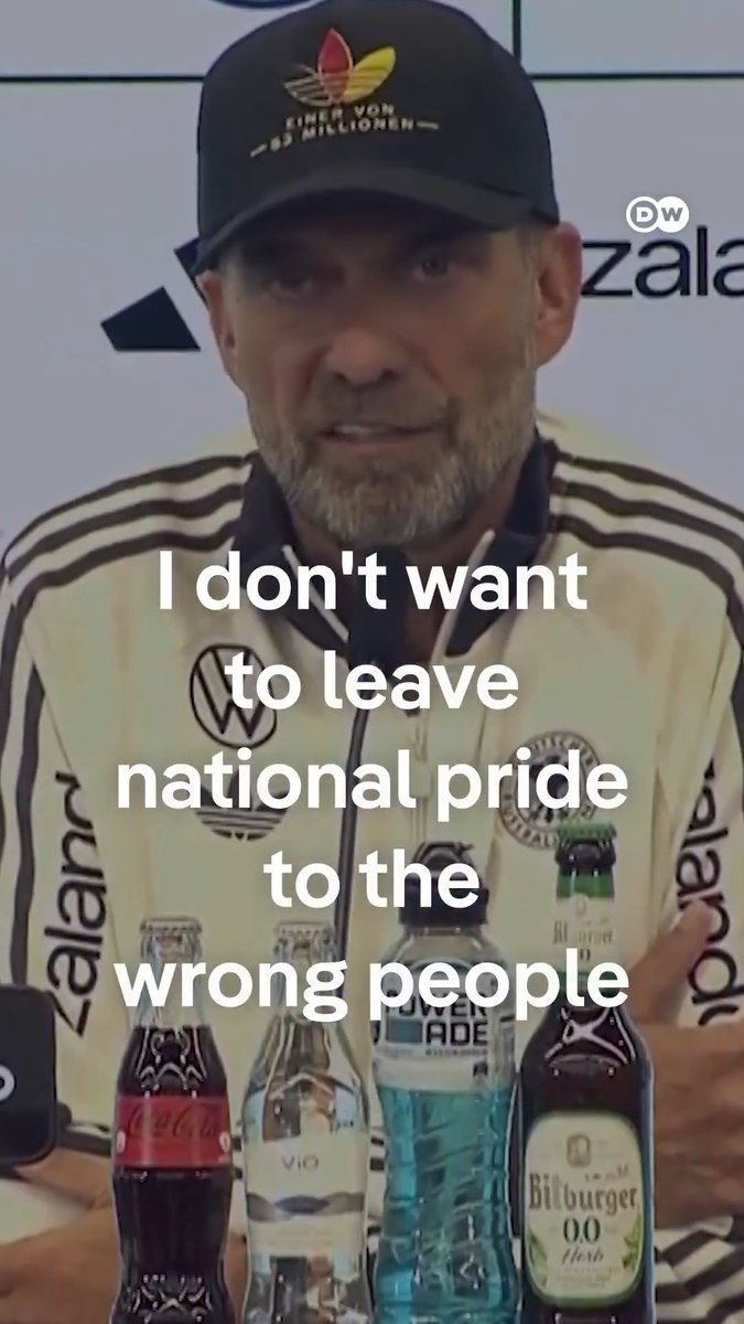 "Positive patriotism" 🇩🇪 Jürgen Klopp says he wants his Germany team to reclaim national pride from "the wrong people". The national team coach said people should be "proud to be German and still be open, diverse, kind and friendly."