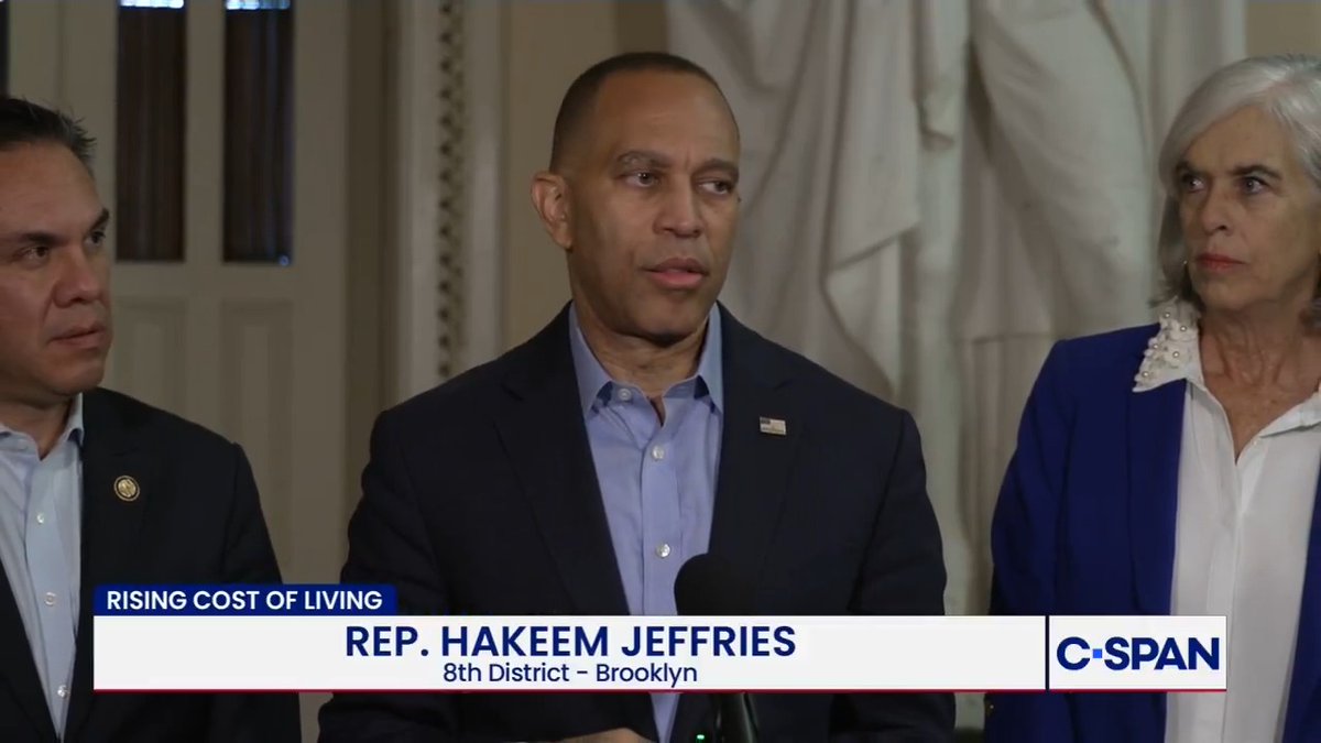 House Minority Leader Hakeem Jeffries: "They've delivered a rotten age...The American people have had enough of Donald Trump and the failed Republican economy."