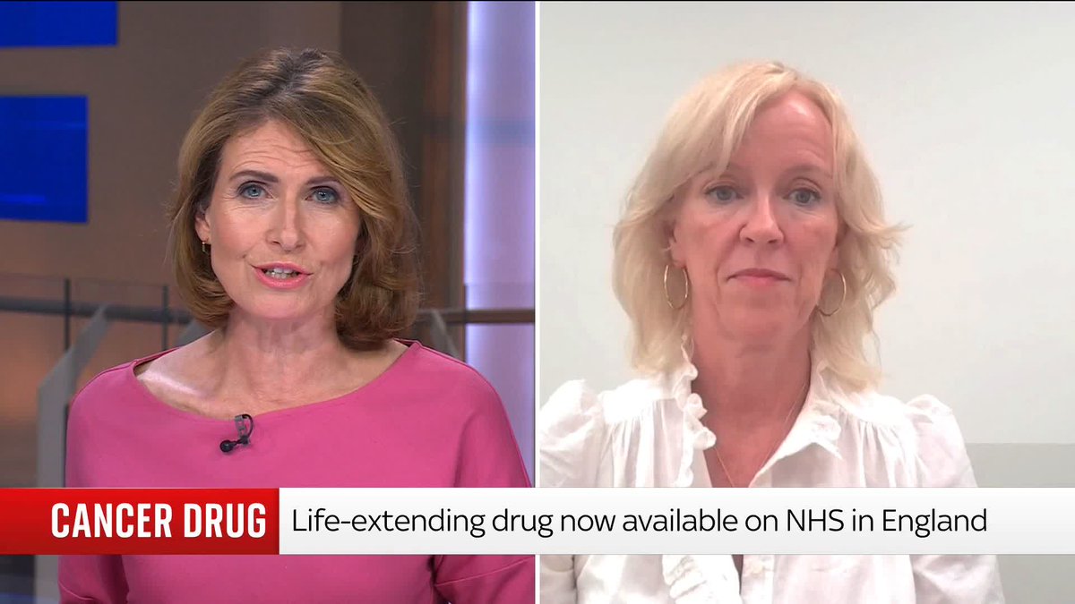 A life-extending drug will be made available on the NHS to patients in England with a specific type of incurable breast cancer. Sky spoke to Chief Executive of Breast Cancer Now, Claire Rowney about the new drug. 📺 Sky 501