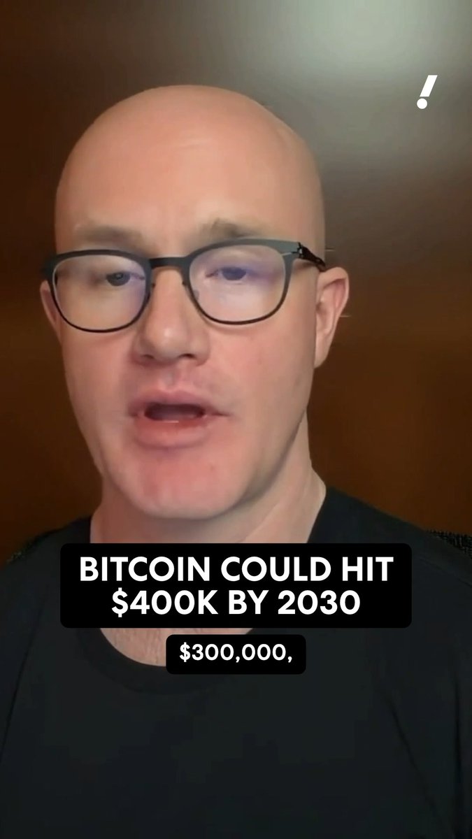 Coinbase CEO Brian Armstrong predicts bitcoin could hit $300,000 or $400,000 by 2030. 🚀 "I think it'll keep going through these cycles. And then of course, all the other parts of crypto are growing like a wildfire regardless of the price of bitcoin," Brian Armstrong tells The Wolf Of All Streets.