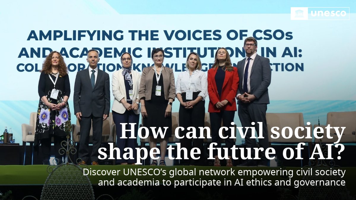 Who needs to be at the table when decisions about AI are made? More than 150 civil society organizations and academic institutions are working together through UNESCO’s global network to bring their knowledge, experience and voices into AI governance. Their latest work is being presented at #GFEAI in Riyadh. #EthicsOfAI SDAIA ICAIRE Video supported by the Patrick J. McGovern Foundation.