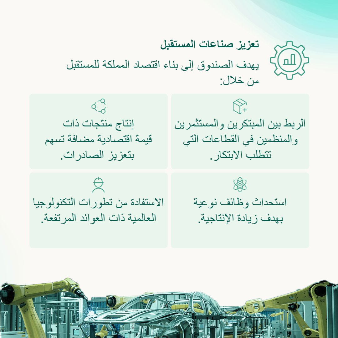 من خلال منظومة الصناعات المتقدمة والابتكار، يستثمر صندوق الاستثمارات العامة في صناعات عالية القيمة لخلق وظائف نوعية عالية المهارة وتحقيق عوائد على المدى الطويل.