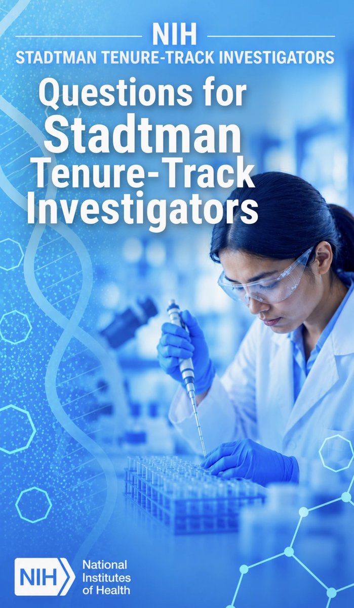 🔬 Big questions can lead to groundbreaking discoveries! Are you ready to explore yours? The NIH Stadtman Tenure-Track Investigator Program gives early-career researchers the funding, resources, and freedom to pursue bold ideas and tackle some of biomedical science’s biggest challenges. 💬 “The program allowed me to explore a lot of creativity and also let my trainees explore a lot of creativity. So, you could have a small idea and build off of that.” - Dr. Kaitlyn Sadtler, Senior Investigator at the National Institute of Biomedical Imaging and Bioengineering. 🔗 Learn more and apply by 9/30: