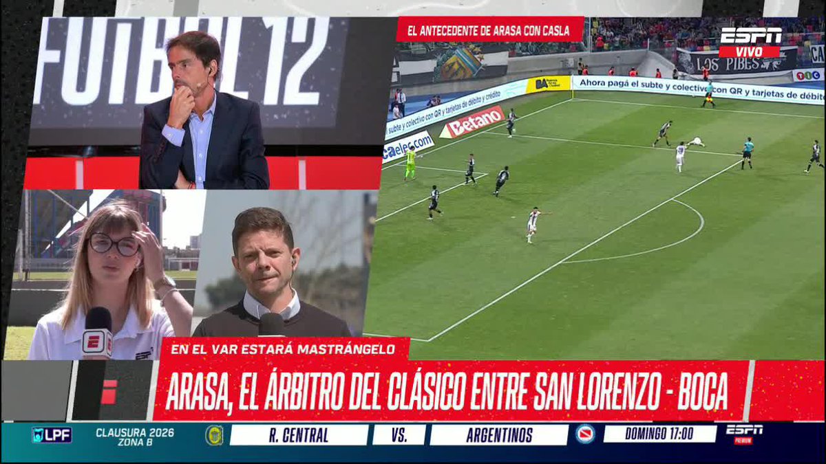 ¡ARASA-MASTRANGELO BAJO LA LUPA! El debate en F12 sobre la designación de la terna arbitral para el clásico entre San Lorenzo y Boca. ▶️ Mirá #ESPNF12 por ESPN en el Plan Premium de #DisneyPlus