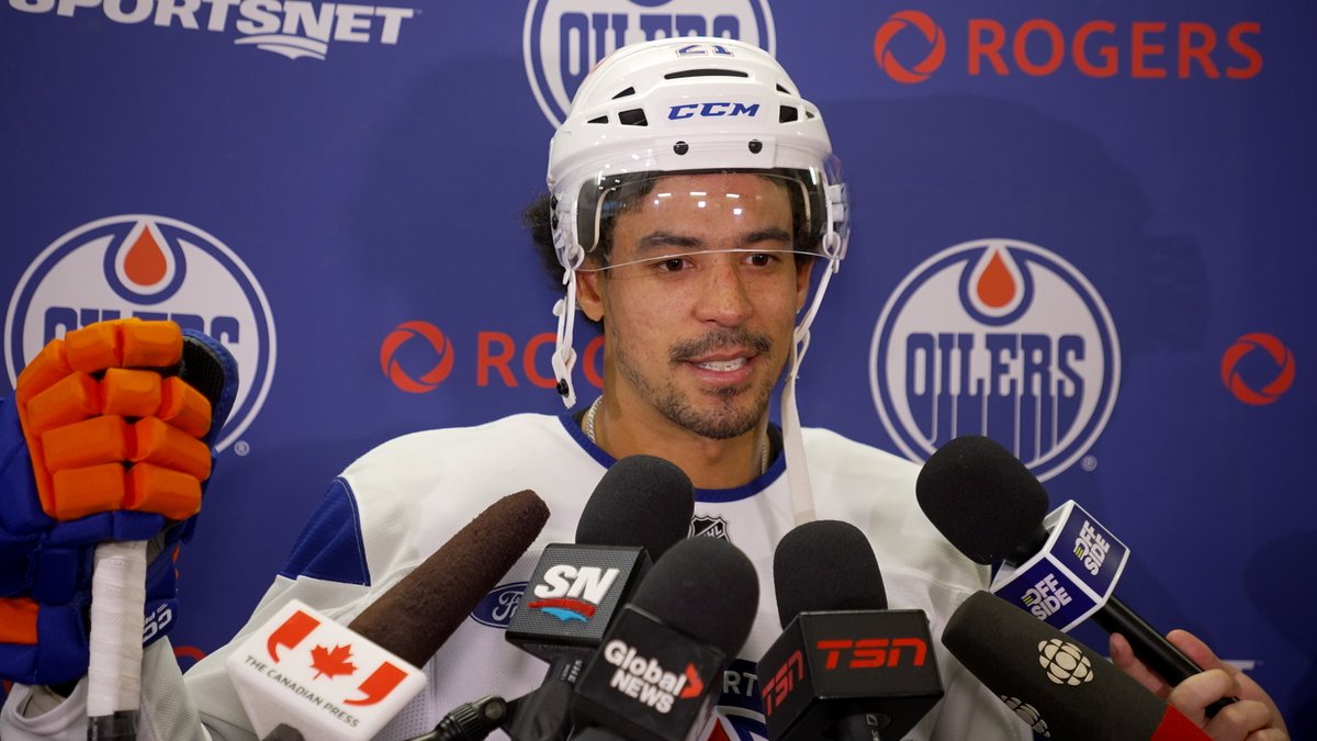 "I'm just here to work on the details of the game, get my habits ready for the season to start. Try to make an impact & help the team win." Mathieu Joseph checks in the media on what his role with the #Oilers this season will look like. Enterprise | #LetsGoOilers