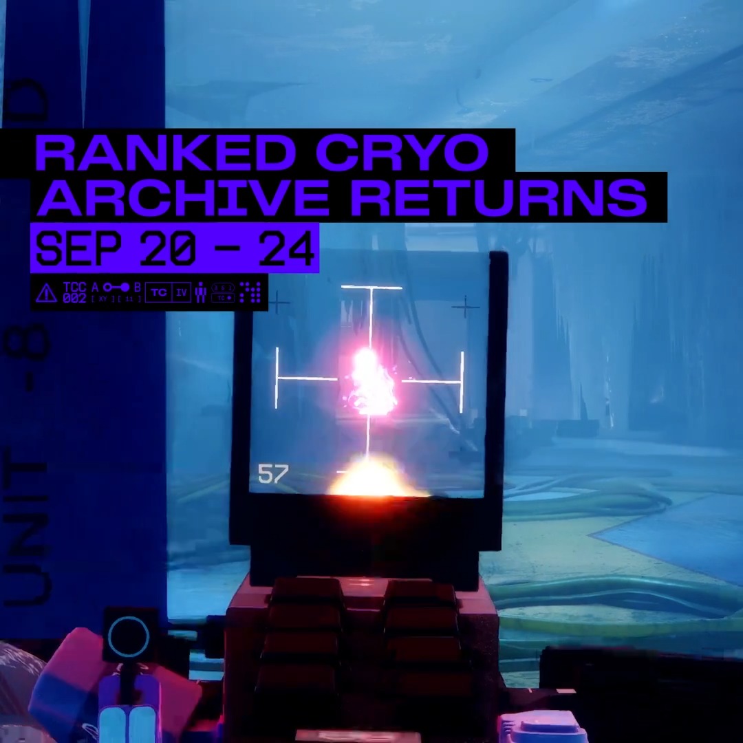 Ranked Cryo Archive returns next week. Get your loadouts ready!