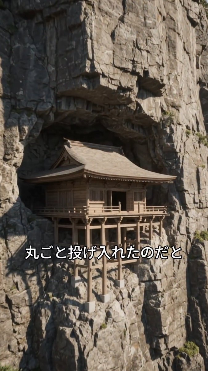 平らな地面がない。 広い工事現場もない。 それでも約900年前、 この断崖にお堂が建てられました。 鳥取県・三徳山の「投入堂」。 いったい、どうやって建てたのでしょうか? #投入堂 #三徳山 #日本建築