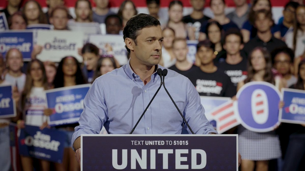 Ossoff: Our whole government made a corrupt tool of one man's vengeance and power and wealth. The president’s critics prosecuted or bullied off the airwaves. Prices soar while the president rakes in billions. Cancer patients lose insurance while the rich get another tax cut. We sink in the quicksand of reckless war as immigrant families are torn apart, and private prisons grow in size and in squalor. The Justice Department and even our intelligence services are twisted to serve the president's vendettas. But in one month, Athens, we will vote to rebuke him so decisively no president will dare such abuses again for centuries. In one month, we’ll vote to defeat the bigot congressman, Trump puppet Mike Collins.