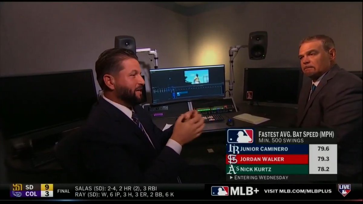 .Yonder Alonso and Mike Lowell: from the desk to the video room? 📼 The crew highlights Junior Caminero's burgeoning AL MVP case as the Rays superstar looks to close the gap on Yordan Alvarez! #MLBTonight