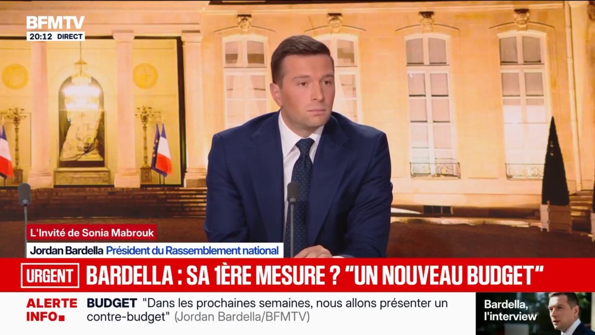 Ma première mesure, à la tête du gouvernement, sera pour le pouvoir d'achat des Français. Je n'oublie pas d'où je viens et je n'oublierai jamais d'où je viens. Au Rassemblement National, nous sommes hantés par les souffrances des Français. BFM
