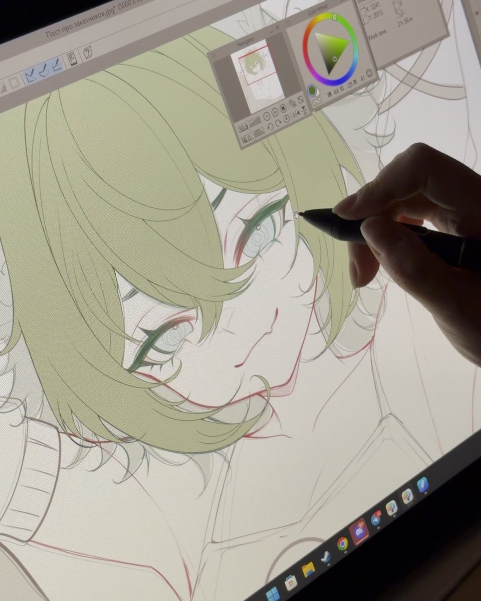 hair lineart in 60s how I actually do it in csp ⟡ 🍵tips under the post ↓