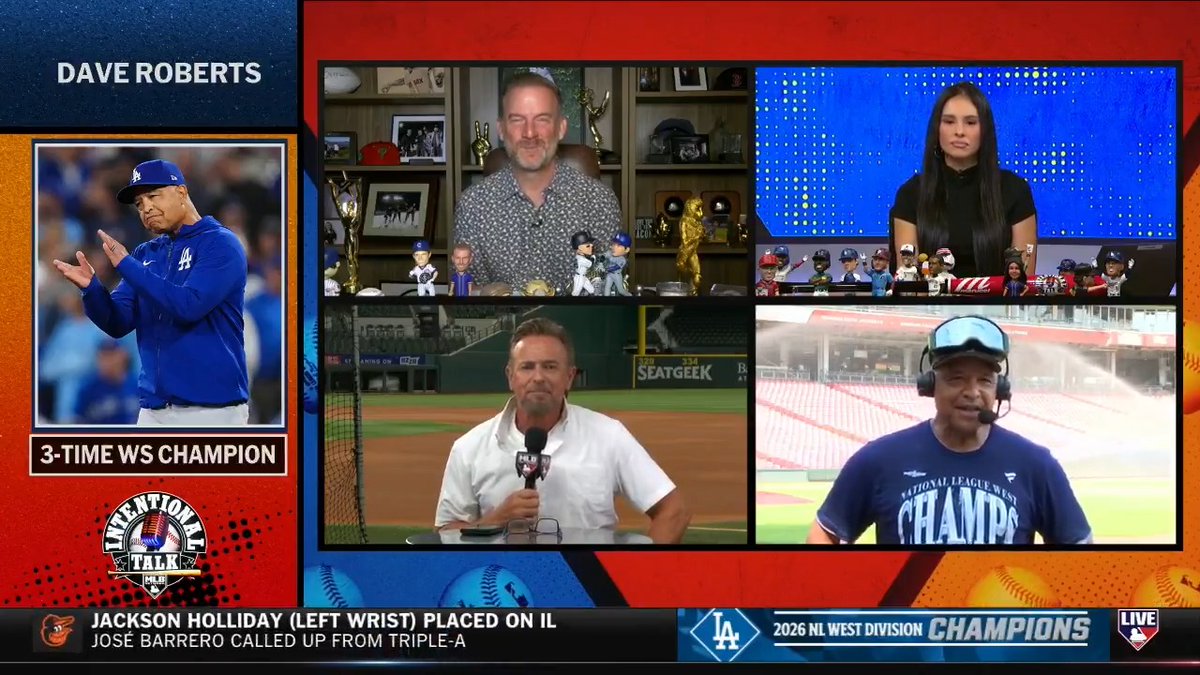 "I try to keep the foundation, the idea the same, but the message can't be stale... we are chasing something unprecedented in the National League." Currently soaked from celebrating clinching the NL West, Los Angeles Dodgers manager Dave Roberts joins the show! MLB Network + Corona USA