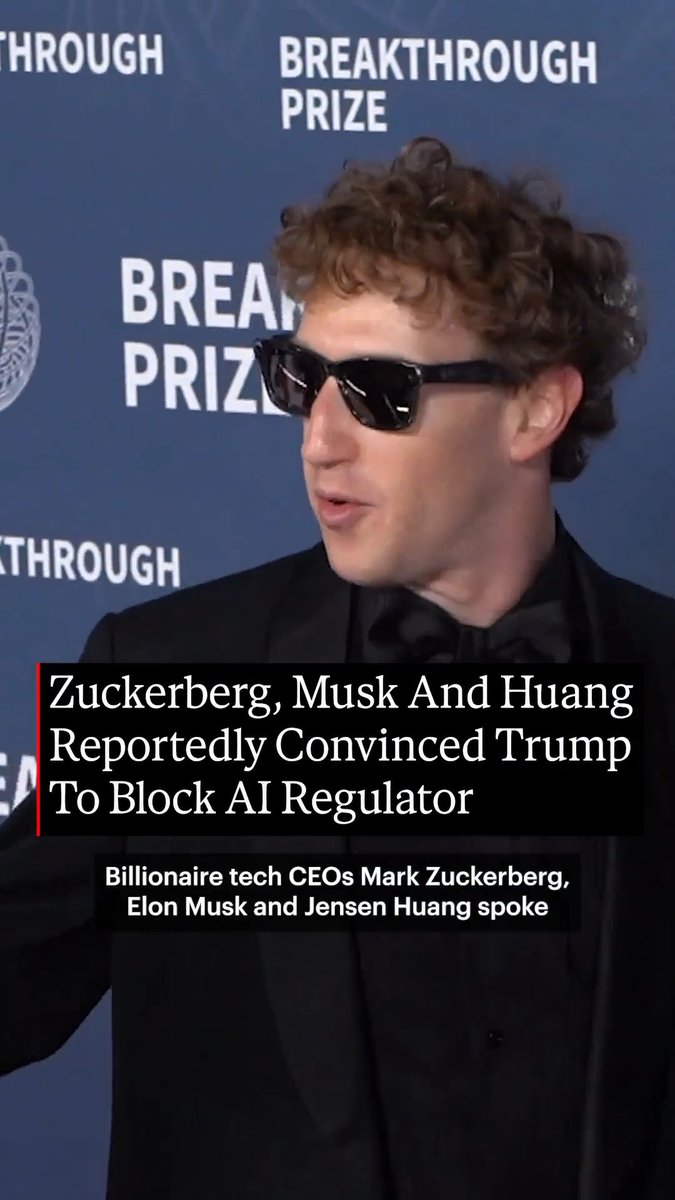 Billionaire tech CEOs Mark Zuckerberg, Elon Musk and Jensen Huang spoke with President Donald Trump last month and convinced him to block efforts to establish an AI industry-funded regulator, according to a report.