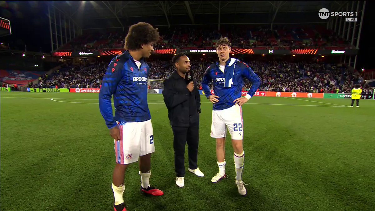 Jørgen Strand Larsen and Chris Richards reflect on Crystal Palace’s perfect Europa League opener 🦅 🎙️ Liam MacDevitt | 📺 Stream now on TNT Sports &amp; HBO Max