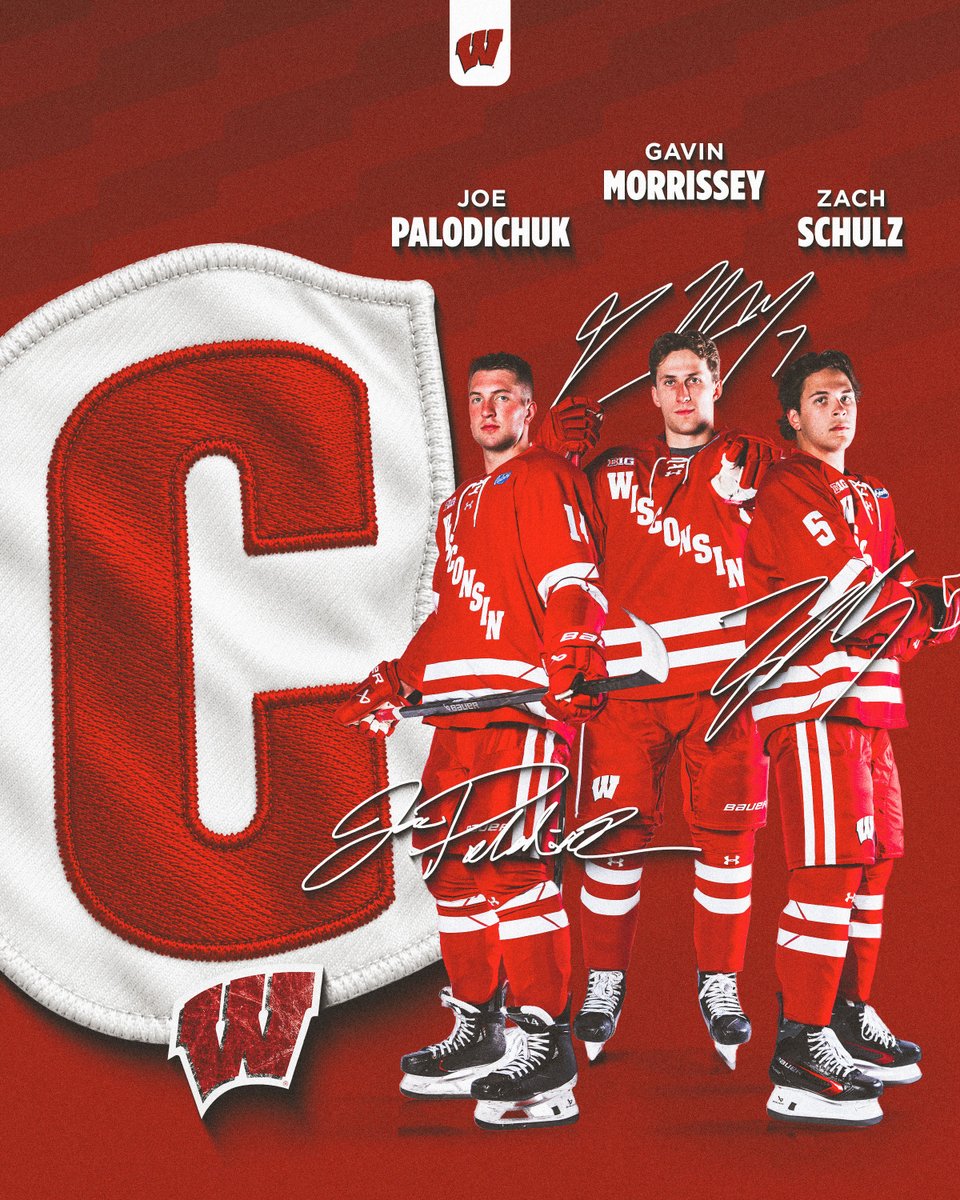 The power of three: the next leaders of Wisconsin men’s hockey 🫡 Joe Palodichuk, Gavin Morrissey, Zach Schulz 📰