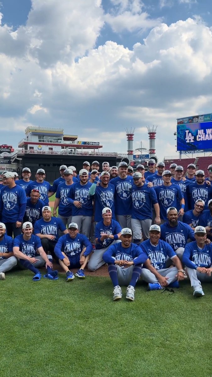 On the field with the Champs.