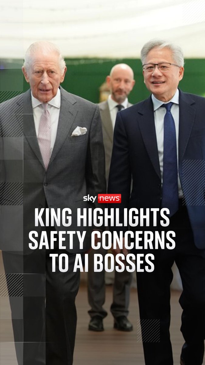 The King has convened a meeting with tech bosses, including Nvidia's Jensen Huang, to highlight his concerns over AI regulation. Sky's science and technology editor Tom Clarke reports. Read more: