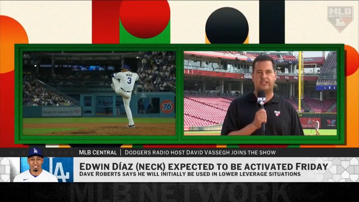 Dodgers manager Dave Roberts said Edwin Díaz will be used in lower leverage situations when he is activated from the IL on Friday. David Vassegh shares more.