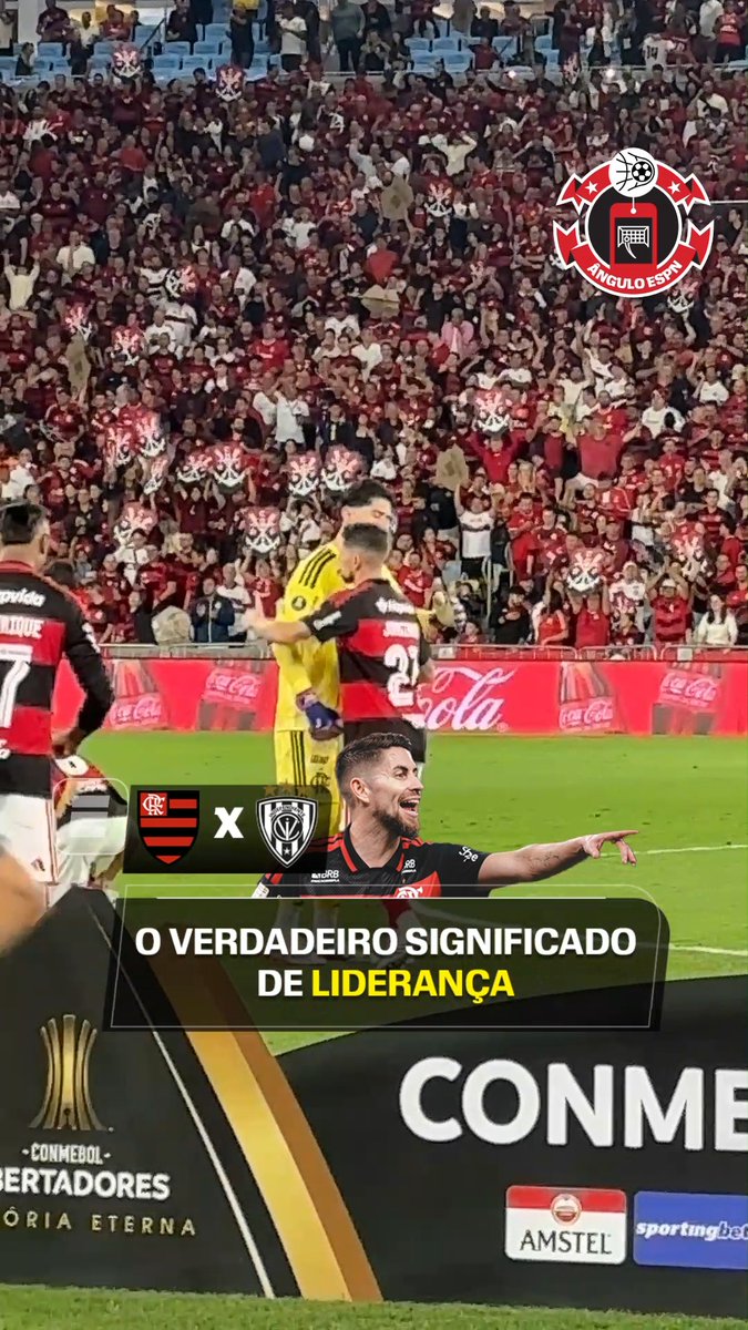 Jorginho fez questão de falar com todos os jogadores do Flamengo antes do início do jogo contra o Independiente del Valle. 🎥 ESPN Brasil