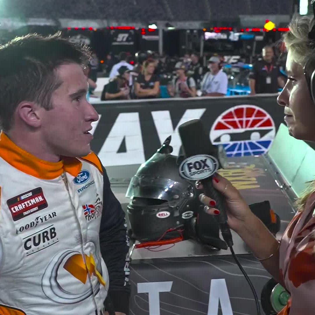 "... really proud of this moment." Jake Garcia soaks in his first career win.