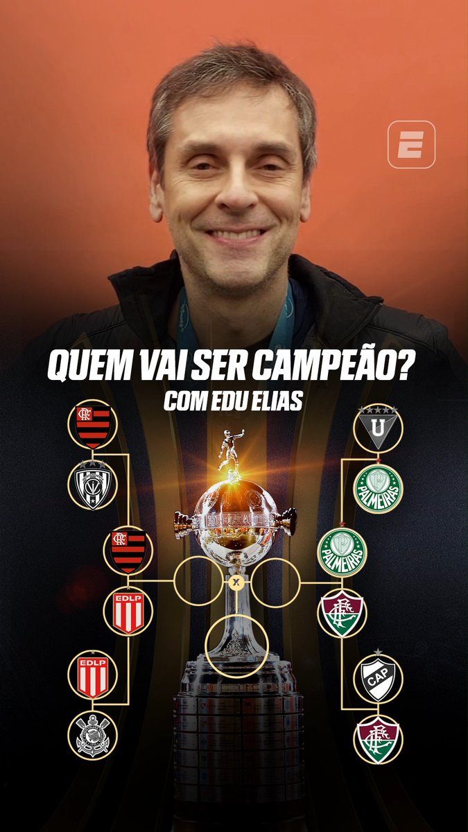 Edu Elias, apresentador da ESPN, palpitando sobre a Libertadores: Fla-Flu na final, com o Flamengo campeão. 🎥 ESPN Brasil | SportsCenter Brasil
