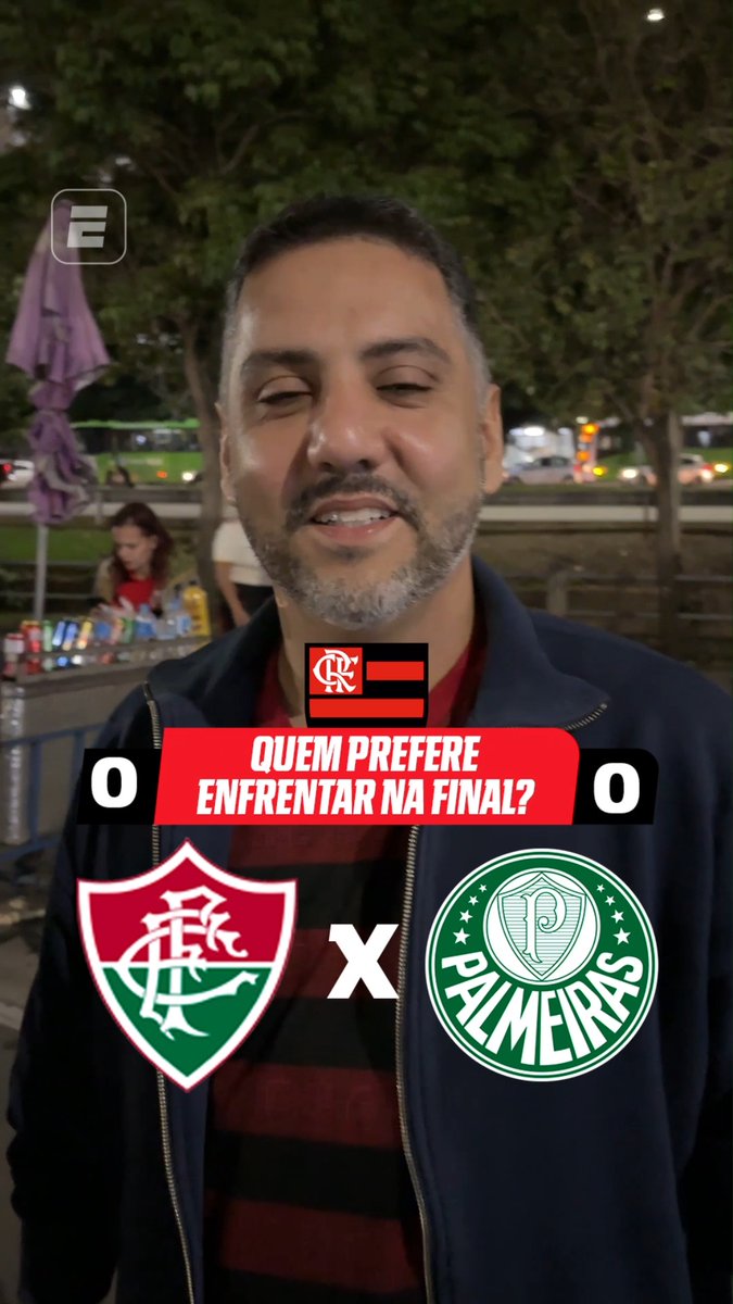 Torcedores do Flamengo respondem à ESPN se preferem enfrentar Fluminense ou Palmeiras na final da Libertadores. 🎥 ESPN Brasil