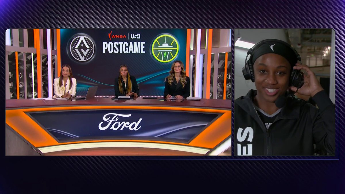 The nonchalance is CRAZY 😂 Las Vegas Aces Jackie Young learns just how historic her first quarter was ⬇️
