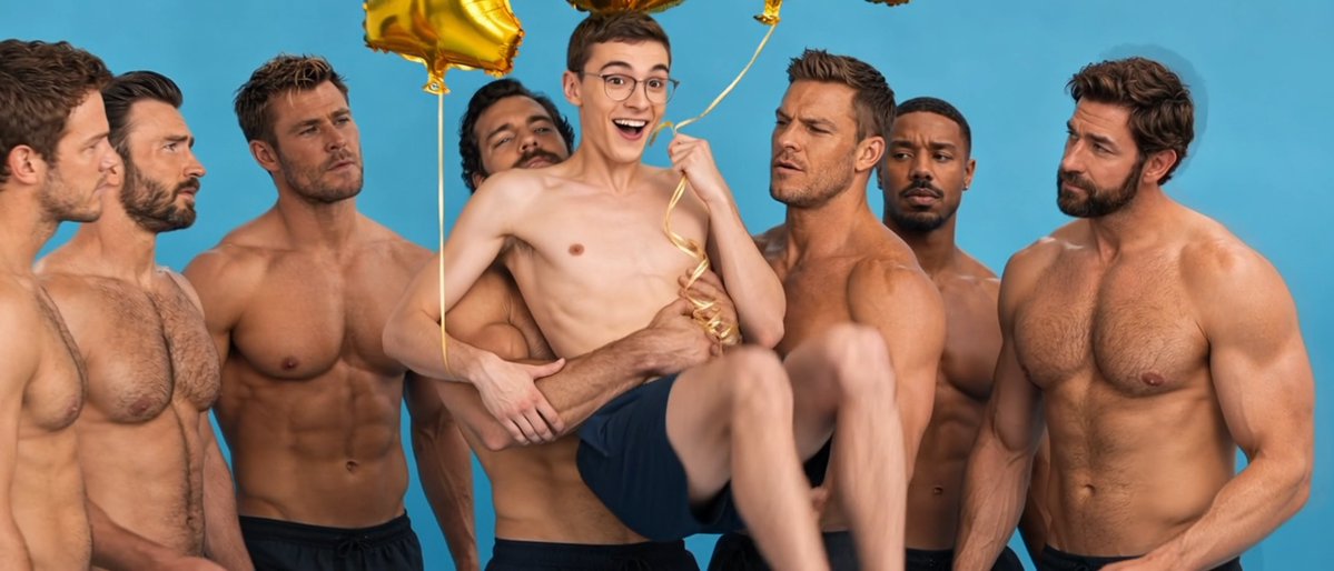 🎉HAPPY 10K TO HenryCavillPecs!!🎉 "Henry's Tit Buddy Bonanza" Starring: #HenryCavill #AlanRitchson #ChrisEvans #ChrisHemsworth #MichaelBJordan #ChrisPratt and joining the pack, #JohnKrasinski Special appearance by our 10K Twink.