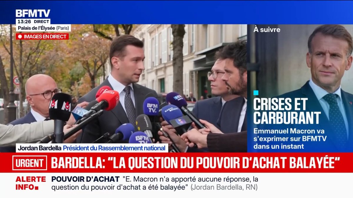 Le gouvernement ne propose rien concrètement pour le pouvoir d'achat des Français. Si nous voulons baisser la fiscalité sur les carburants, c'est parce que plus de 50% du prix à la pompe est composé de taxes, et parce que c'est le seul moyen de soulager nos compatriotes ! BFM